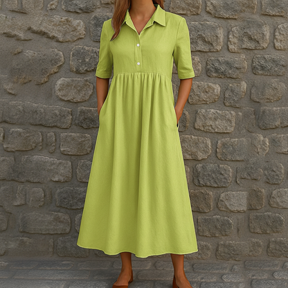 Lässiges Midi-Shirtkleid für Damen mit hoher Taille