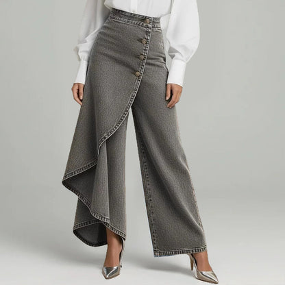 ⏳Nur für kurze Zeit: 50 % Rabatt⏰Asymmetrischer Wickelrock aus Denim👖👗
