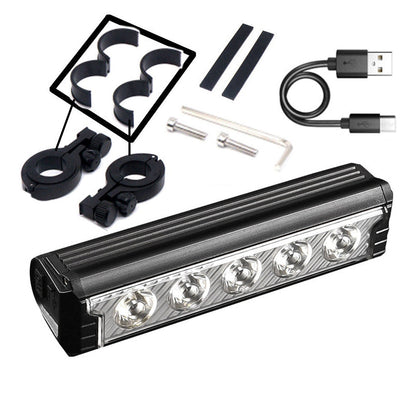 2000 LM Dual-Beam-Fahrradlampe, über USB aufladbar, wasserdichter, heller Fahrradscheinwerfer, Frontlampe mit einstellbarem Lichtstrahl für Nachtfahrten und Mountainbiking