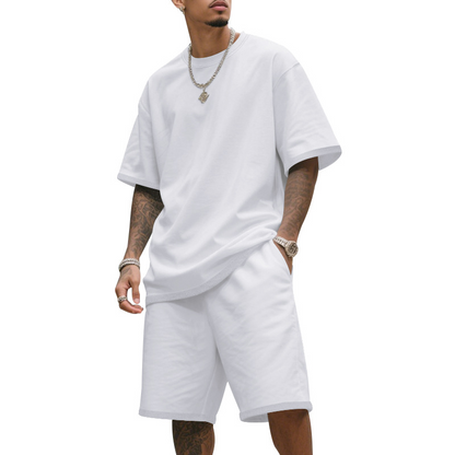👕 50% RABATT! 🔥 Herren Freizeit-Set – T-Shirt & Shorts – bequem & atmungsaktiv – Perfekt für heiße Tage, Sport oder Strand – lässiger 2-teiliger Look 🩳