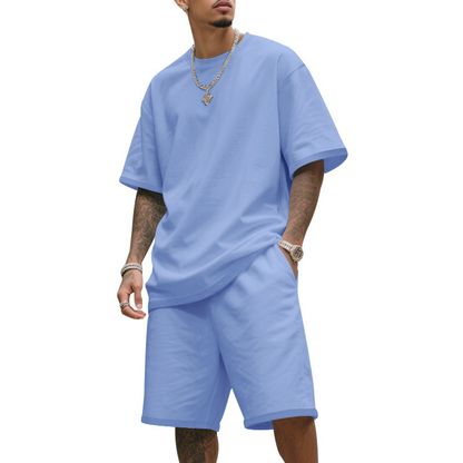👕 50% RABATT! 🔥 Herren Freizeit-Set – T-Shirt & Shorts – bequem & atmungsaktiv – Perfekt für heiße Tage, Sport oder Strand – lässiger 2-teiliger Look 🩳