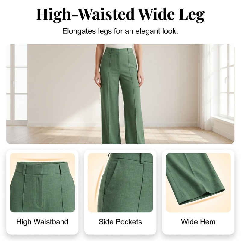 Set aus schickem, ärmellosem Crop-Top und Hose mit hoher Taille