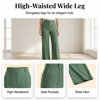 Set aus schickem, ärmellosem Crop-Top und Hose mit hoher Taille
