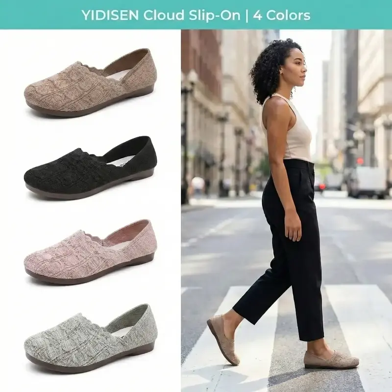 👟 50% RABATT! ✨ Atmungsaktive Strick-Freizeitschuhe für Damen – Kühler Tragekomfort, Flexible PVC-Sohle & Ideal Für Lange Spaziergänge 🚶‍♀️