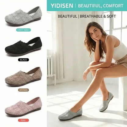👟 50% RABATT! ✨ Atmungsaktive Strick-Freizeitschuhe für Damen – Kühler Tragekomfort, Flexible PVC-Sohle & Ideal Für Lange Spaziergänge 🚶‍♀️