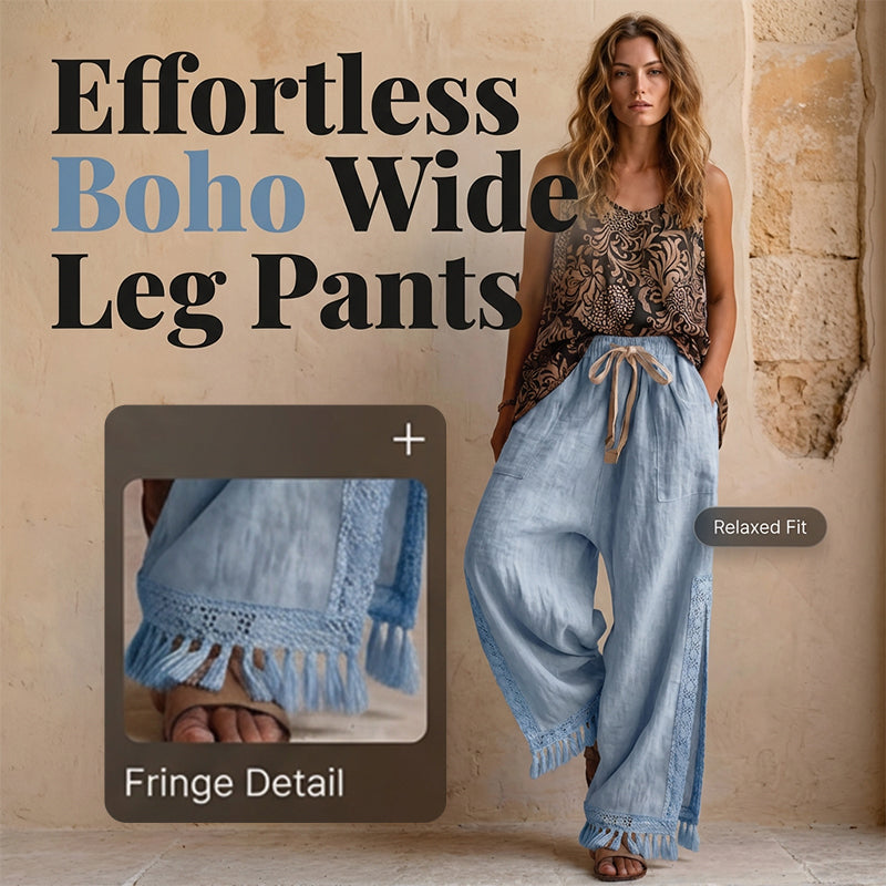 Vintage-inspirierte Damenhose mit Kordelzug und weitem Bein