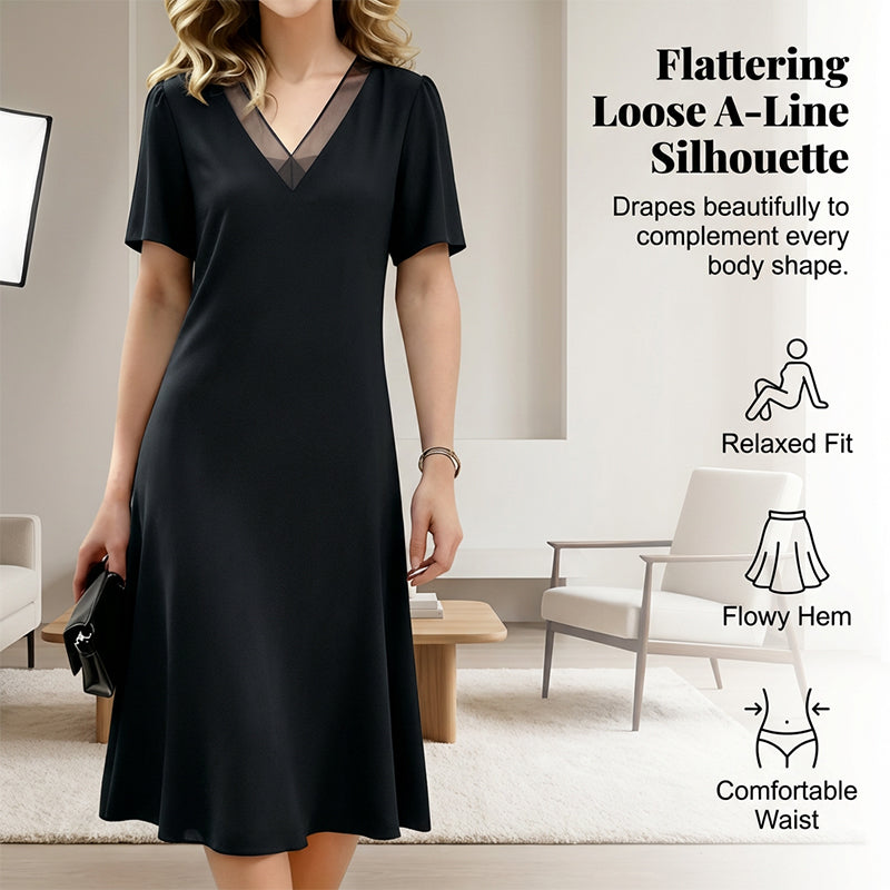 ⏳Limitiertes 50 % Rabatt⏰Elegantes Netzkleid mit V-Ausschnitt für Damen❤️👗
