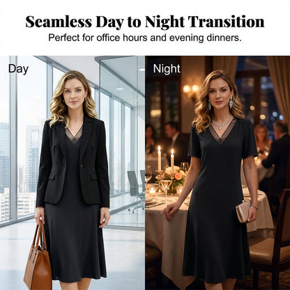 ⏳Limitiertes 50 % Rabatt⏰Elegantes Netzkleid mit V-Ausschnitt für Damen❤️👗