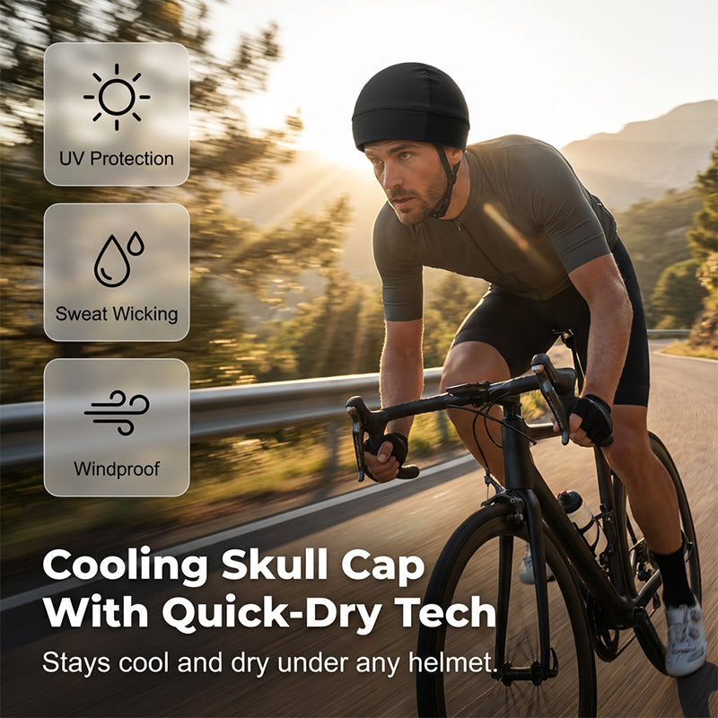 🧢 50% RABATT! 🏃‍♂️ Atmungsaktive Sport-Skullcap – Feuchtigkeitstransport, Helminlett, Ganzjahres-Schutz ☀️
