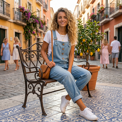 👖🔥 50% RABATT 💥 Damen Baggy Denim Latzhose mit Taschen – lässig, bequem & absolut im Trend