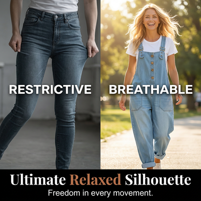 👖🔥 50% RABATT 💥 Damen Baggy Denim Latzhose mit Taschen – lässig, bequem & absolut im Trend