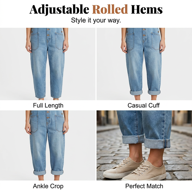 👖🔥 50% RABATT 💥 Damen Baggy Denim Latzhose mit Taschen – lässig, bequem & absolut im Trend
