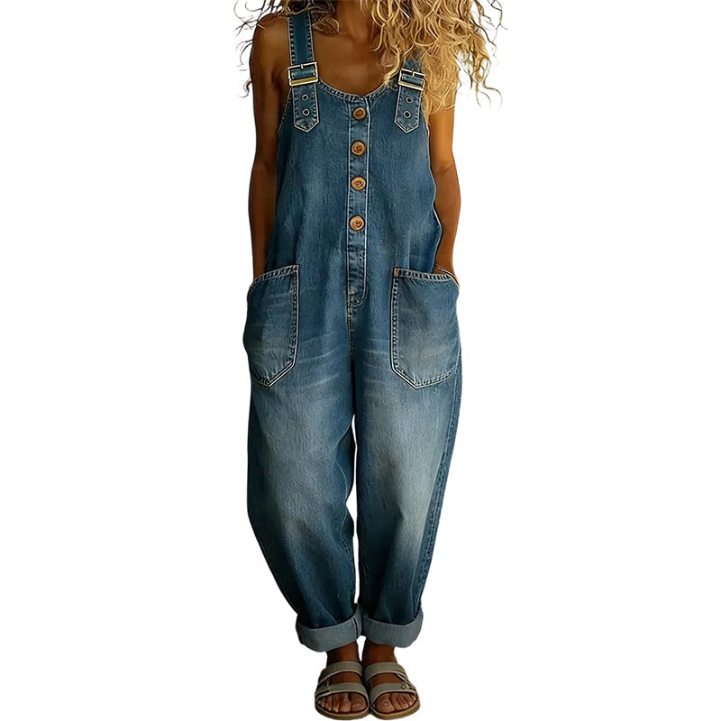 👖🔥 50% RABATT 💥 Damen Baggy Denim Latzhose mit Taschen – lässig, bequem & absolut im Trend