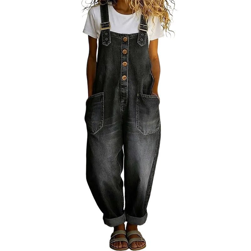 👖🔥 50% RABATT 💥 Damen Baggy Denim Latzhose mit Taschen – lässig, bequem & absolut im Trend