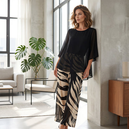 👗 50% RABATT! 👖 Elegantes Women-Set – Lockeres Top mit bedruckter Hose – Leicht, luftig & perfekt für Sommer, Strand oder besondere Anlässe – stilvoll und bequem 🌸