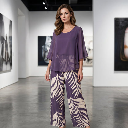 👗 50% RABATT! 👖 Elegantes Women-Set – Lockeres Top mit bedruckter Hose – Leicht, luftig & perfekt für Sommer, Strand oder besondere Anlässe – stilvoll und bequem 🌸