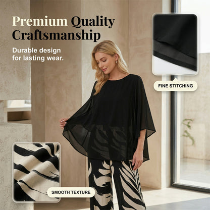 👗 50% RABATT! 👖 Elegantes Women-Set – Lockeres Top mit bedruckter Hose – Leicht, luftig & perfekt für Sommer, Strand oder besondere Anlässe – stilvoll und bequem 🌸