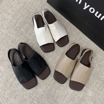 👡 LIMITED-TIME 50% RABATT! ✨ Damen Retro-Slingback-Sandalen – Eckige Zehe, Komfort, 3 Farben 🥿