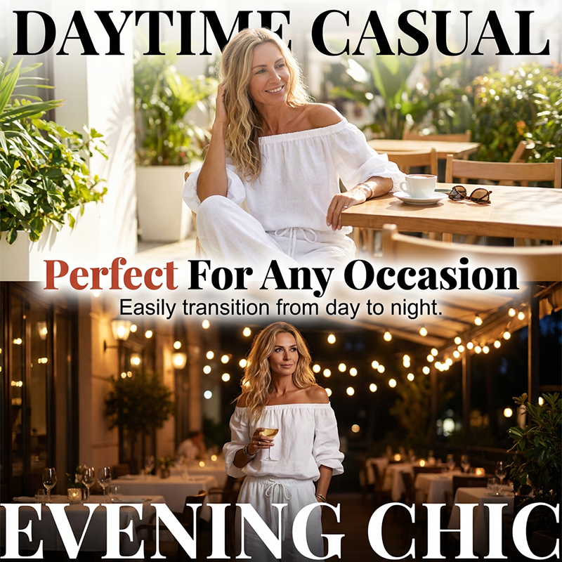 🖤 50% RABATT! Damen Off-Shoulder Jumpsuit aus Leinen – Lässig, elegant & für jeden Tag!