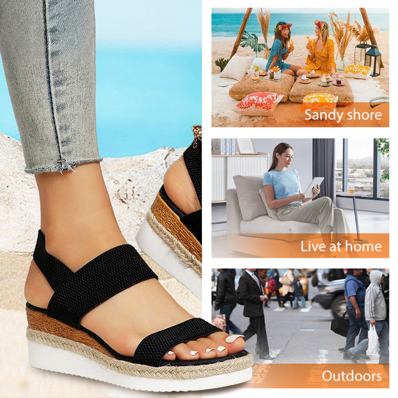 🌞Modische Damen-Sandalen robuste Sohle Keilabsatz