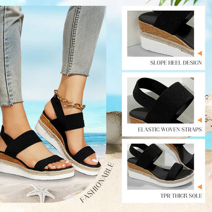 🌞Modische Damen-Sandalen robuste Sohle Keilabsatz