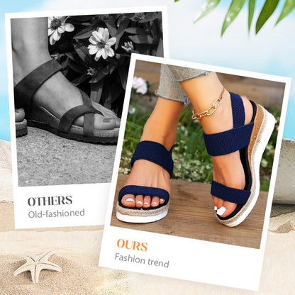 🌞Modische Damen-Sandalen robuste Sohle Keilabsatz