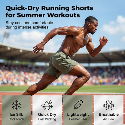 Men's Quick-Dry Athletic Shorts with Pockets