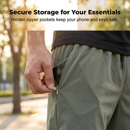 Men's Quick-Dry Athletic Shorts with Pockets