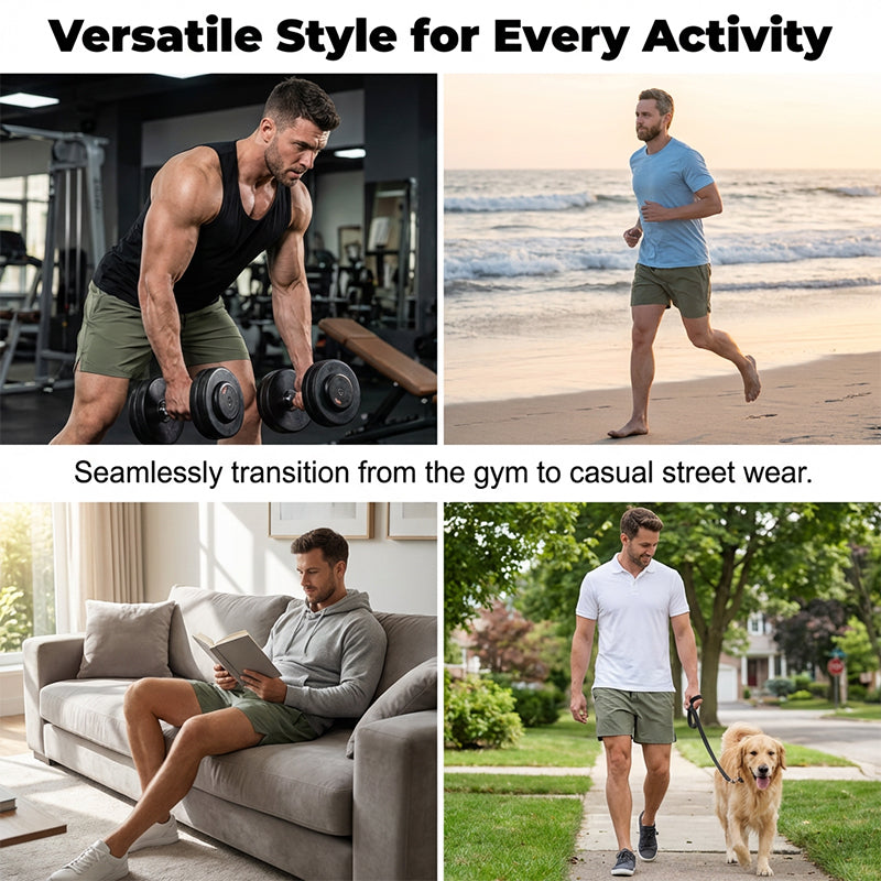Men's Quick-Dry Athletic Shorts with Pockets
