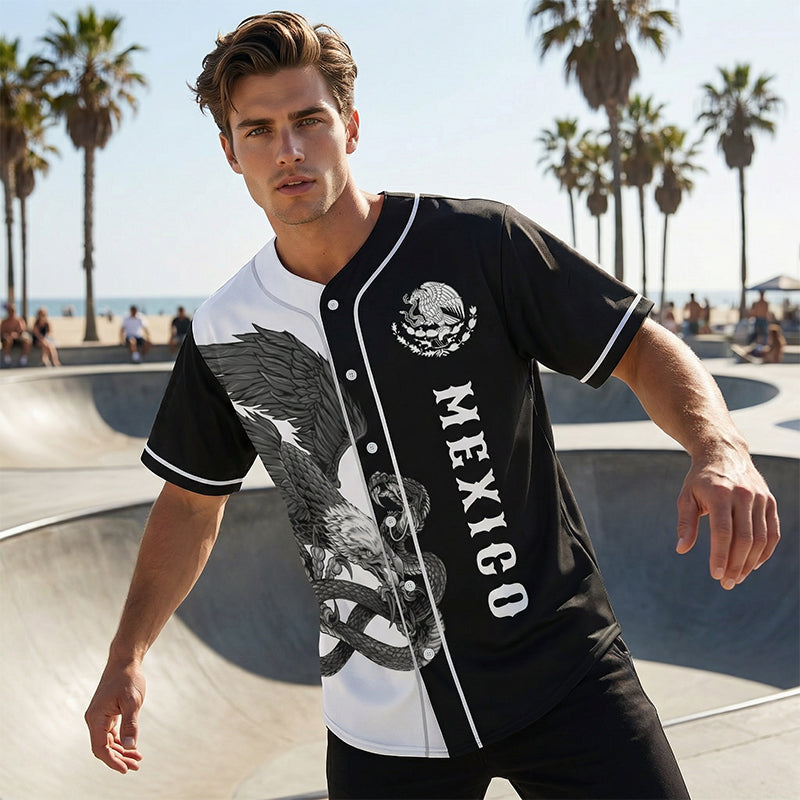 Men's Printed Casual Button-Down Shirt