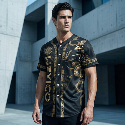 Men's Printed Casual Button-Down Shirt