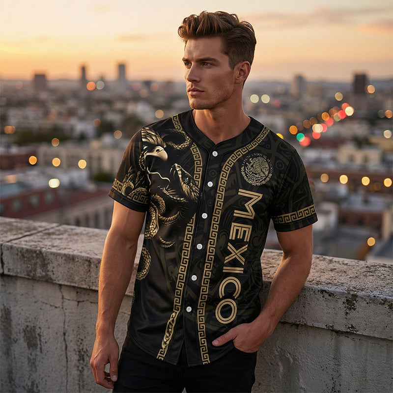 Men's Printed Casual Button-Down Shirt