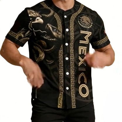 Men's Printed Casual Button-Down Shirt