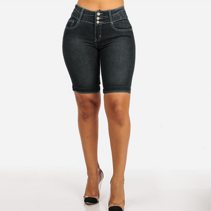 👖Damen-Jeansshorts mit hoher Taille aus Stretch-Denim
