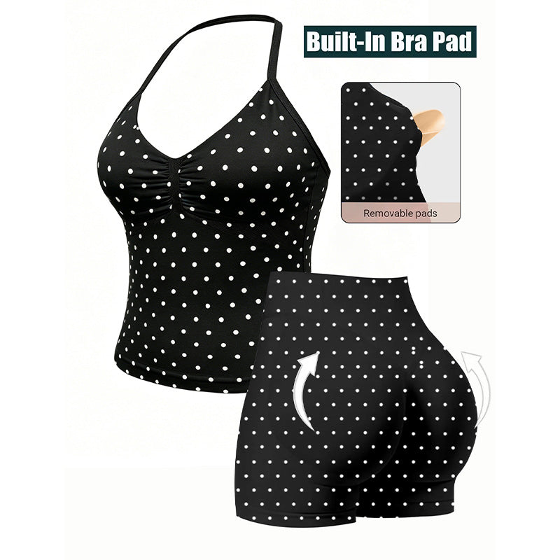 Polka Dot Halter Top & Shorts Set