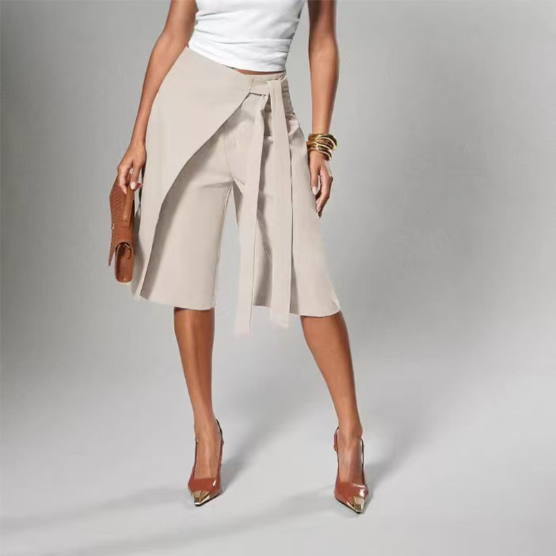 🌺Schicke Culottes für Damen mit Bindeband vorne und weitem Bein