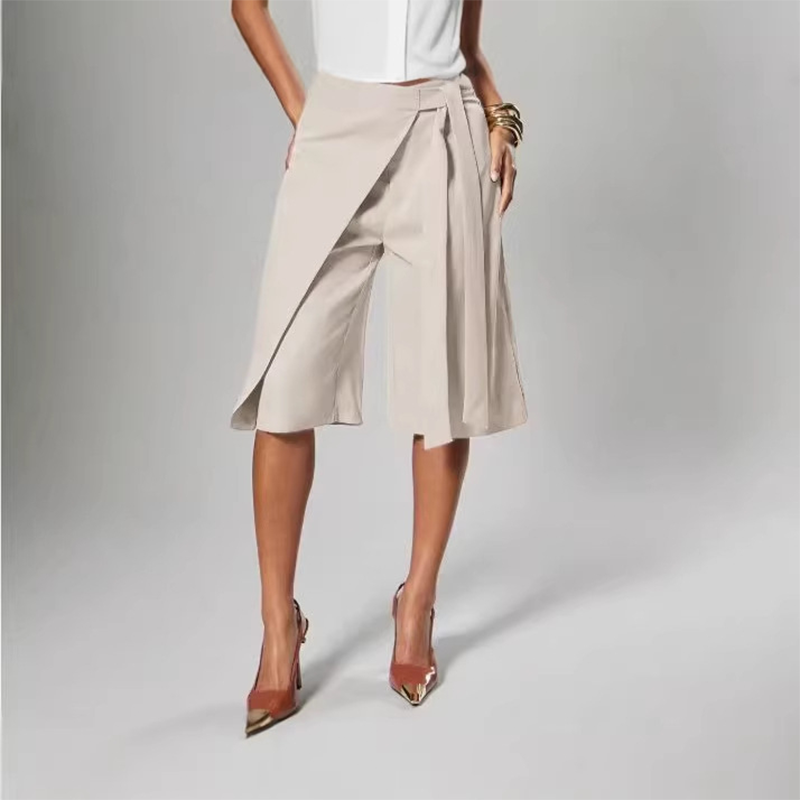 🌺Schicke Culottes für Damen mit Bindeband vorne und weitem Bein