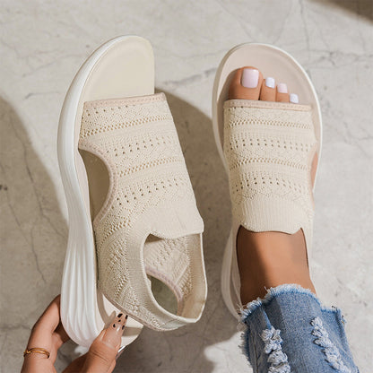 👟 Atmungsaktive Plateausandalen aus Strickstoff für Damen – bequem & modisch