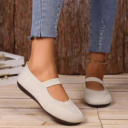 👟🌬️ Atmungsaktive Strickballerinas für Damen – Weich und atmungsaktiv, auch nach langen Spaziergängen bequem – Zahlung per Nachnahme ✅