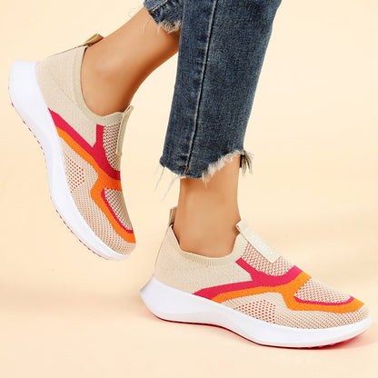 👟 Damen atmungsaktive gestrickte Slip-On-Sneakers – bequem wie Socken, flexibel für ganztägigen Tragekomfor