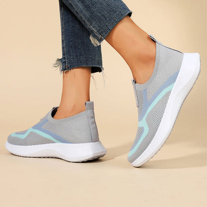 👟 Damen atmungsaktive gestrickte Slip-On-Sneakers – bequem wie Socken, flexibel für ganztägigen Tragekomfor