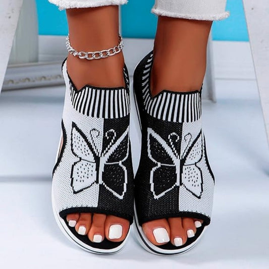 👡 Damen Casual Peep-Toe Platform Sandalen – bequemer Plateauabsatz, luftiges Design & perfekt für Strand, Urlaub & Alltag