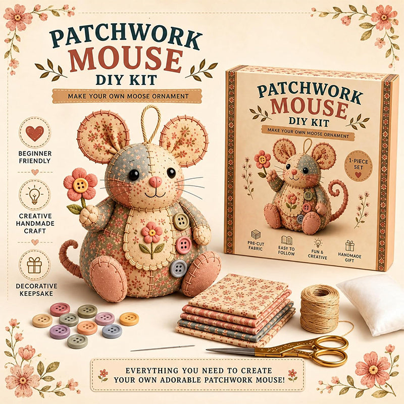 🎨 JETZT 50% RABATT!! 🎁✨ Handgefertigtes Nähset für eine Vintage-Maus aus Plüsch 🧵