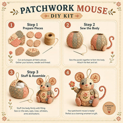🎨 JETZT 50% RABATT!! 🎁✨ Handgefertigtes Nähset für eine Vintage-Maus aus Plüsch 🧵