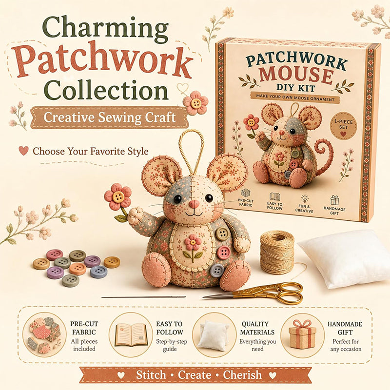🎨 JETZT 50% RABATT!! 🎁✨ Handgefertigtes Nähset für eine Vintage-Maus aus Plüsch 🧵