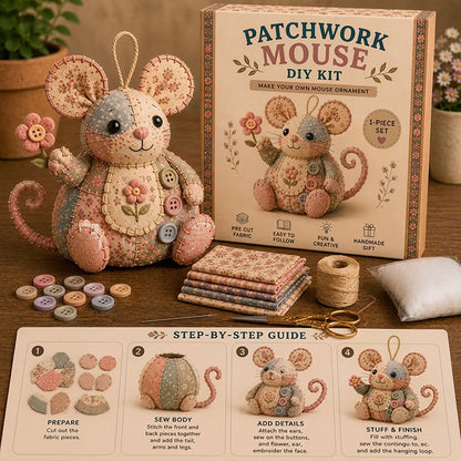 🎨 JETZT 50% RABATT!! 🎁✨ Handgefertigtes Nähset für eine Vintage-Maus aus Plüsch 🧵