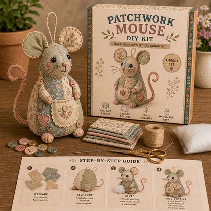 🎨 JETZT 50% RABATT!! 🎁✨ Handgefertigtes Nähset für eine Vintage-Maus aus Plüsch 🧵