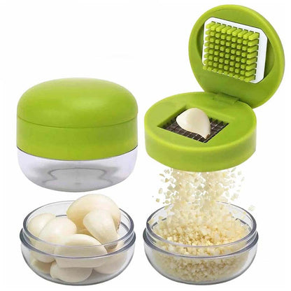 ❄️Sommerfrische 46 % Rabatt!✨Mini-Knoblauchpresse mit Auffangbehälter – Kompakte manuelle Knoblauchpresse für Knoblauch, Ingwer, Schalotten & Chili