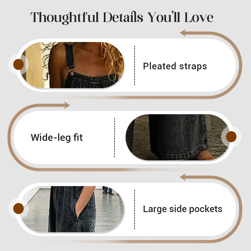 ❣️Neu eingetroffen👖Lässiger Damen-Jeansoverall mit weitem Bein