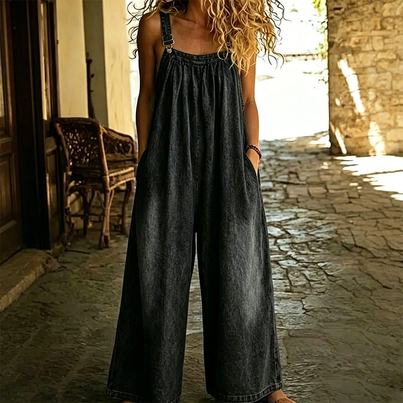 ❣️Neu eingetroffen👖Lässiger Damen-Jeansoverall mit weitem Bein